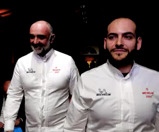 I due chef Fabio Ingallinera e Maurizio Macario del ristorante Il Nazionale ritirano la loro prima stella Michelin