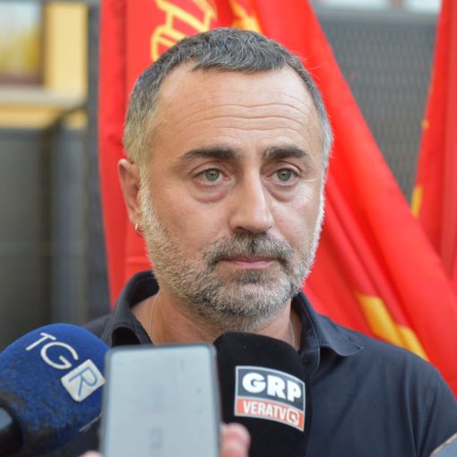 Il leader della Fiom, Michele De Palma