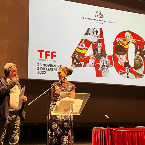 Il direttore Steve Della Casa e la madrina Pilar Fogliati all'inaugurazione del Festival