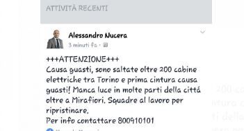 Centraline in tilt nella notte: un pezzo di Torino passa la notte al buio