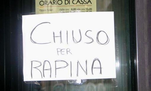Borgaro T.se: rapina in banca, è caccia ai tre banditi &quot;mascherati&quot;