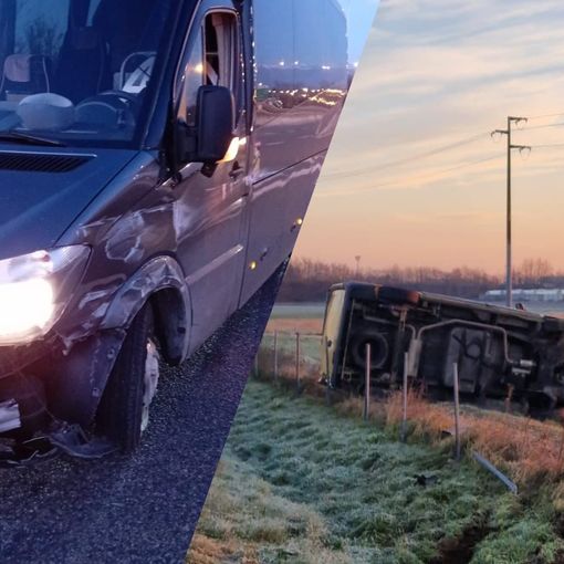 collage di auto con mezzi incidentati