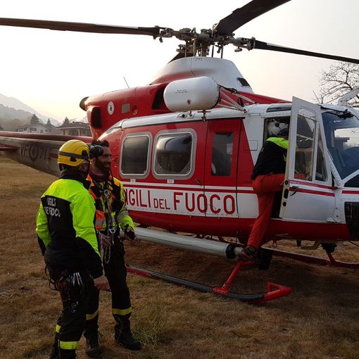I Vigili del Fuoco  salvano due escursionisti rimasti bloccati sotto la punta dell'Orsiera