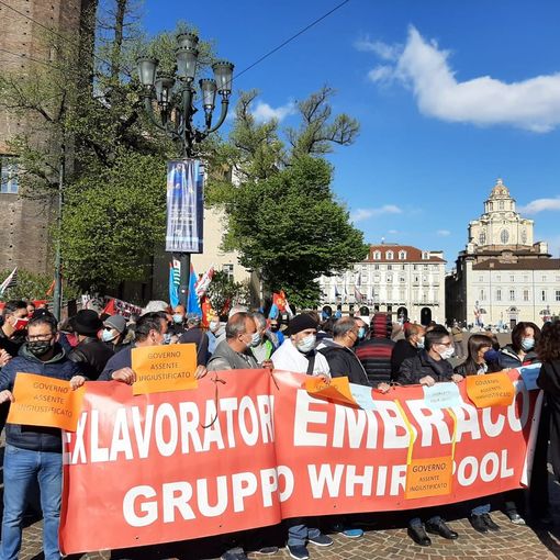 Protesta dei lavoratori ex Embraco