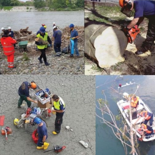San Mauro, nel fine settimana la protezione civile pulisce il Po e simula alluvioni