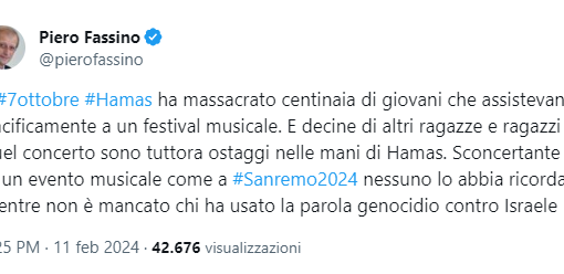 Post di Fassino su X