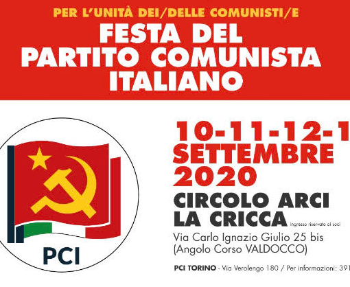 Dal 10 settembre al via la Festa del Partito Comunista Italiano