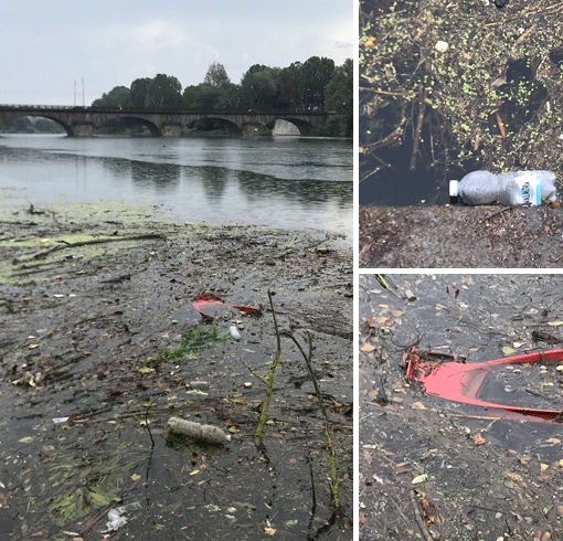 Il Po è una discarica a cielo aperto: un tappeto di plastica inquina le acque del fiume
