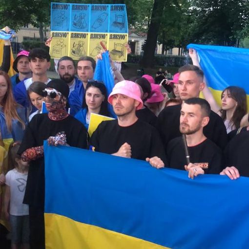 flash mob ucraina all'eurovillage