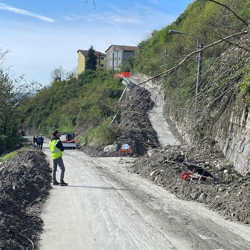 Frana sul colle del Lys: lavori in corso sulla provinciale 197