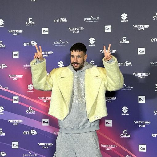 Fred De Palma prima della seconda serata del Festival di Sanremo