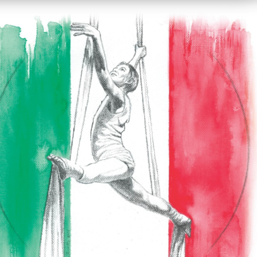tricolore con ballerina sospesa