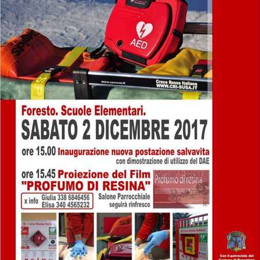 Foresto, sabato si inaugura la nuova postazione salvavita