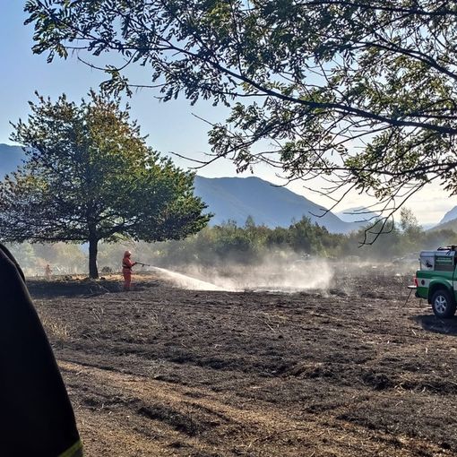L'incendio in località Pognant