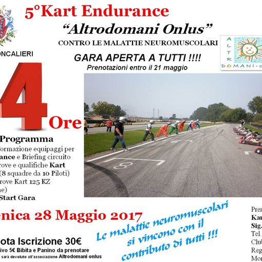 Moncalieri, domani gara di kart benefica