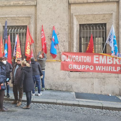 Manifestazione di lavoratori Embraco a Roma