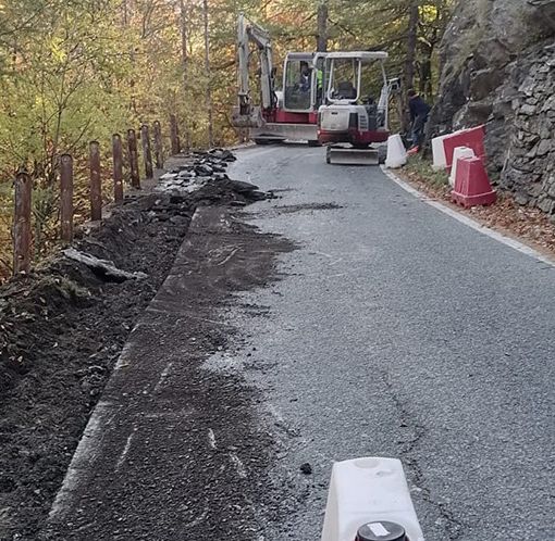Moncenisio, lavori in corso lungo la Strada Provinciale 212