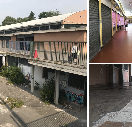 Il centro commerciale Le Verbene, dietro piazza Montale