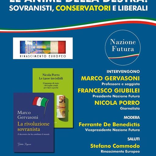 Domani a Torino l'incontro “Le anime della destra: sovranisti, conservatori e liberali”