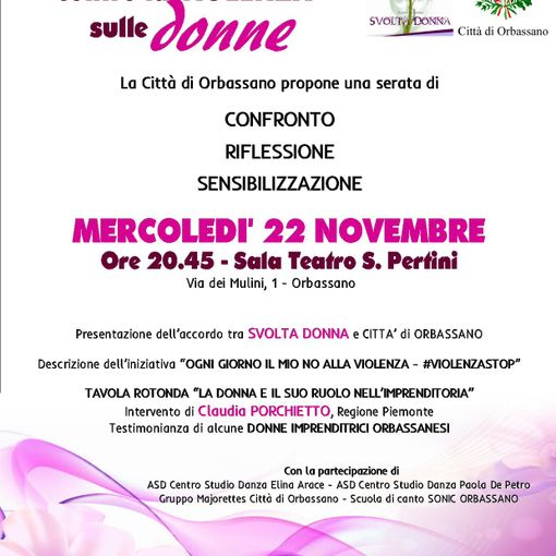 Orbassano organizza una serata sul tema della violenza sulle donne