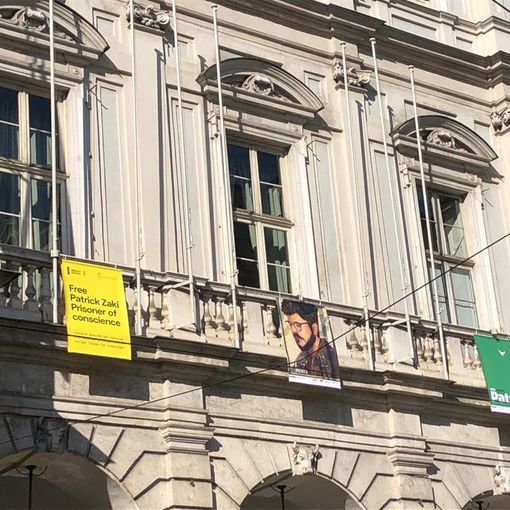 Poster per la liberazione di Patrick Zaki