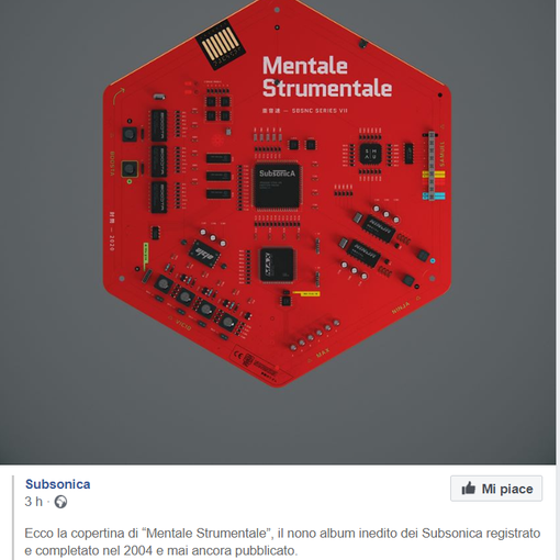 Foto: l'annuncio comparso sul profilo Facebook dei Subsonica