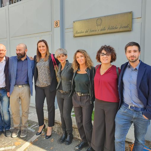 La delegazione Fim Cisl Olisistem Start al ministero del lavoro con il sostegno degli onorevoli  Francesca Bonomo PD e Jessica Costanzo M5S;