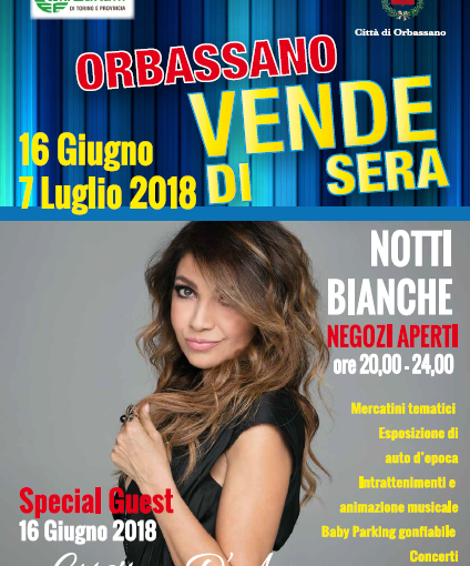 Orbassano, dal 16 giugno via alle Notti Bianche