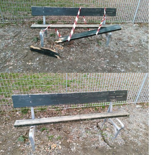 giochi e panchine vandalizzate