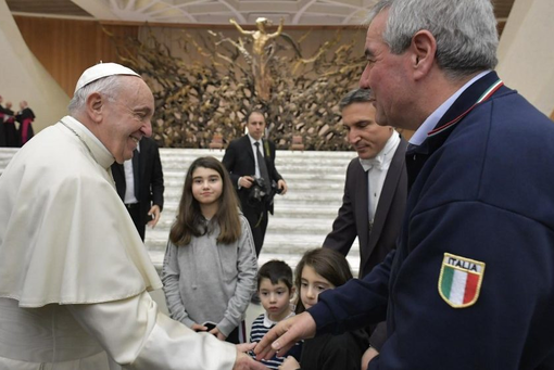 Papa Fancesco ha ricevuto in Vaticano i rappresentanti della Protezione Civile