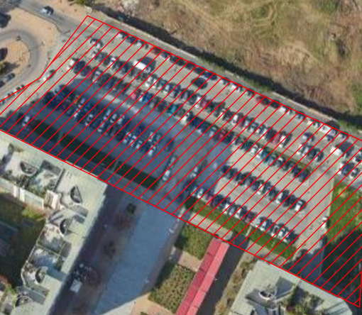 parcheggio con disegno di intervento
