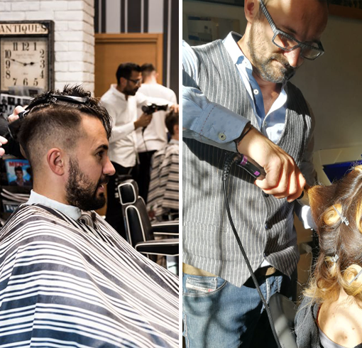 parrucchiere, taglio capelli collage