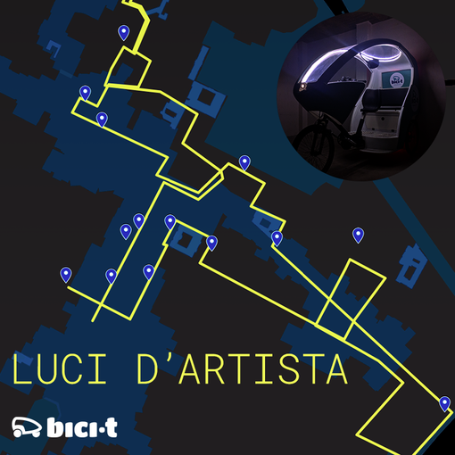 Bici-t, i tricicli a pedali per visitare le Luci d’artista di Torino