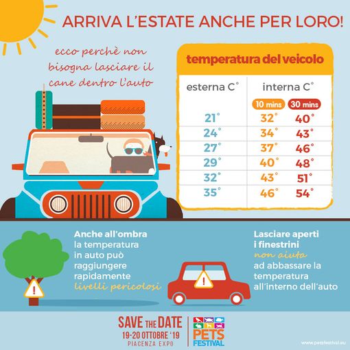Con il caldo in estate le automobili possono diventare una trappola mortale per gli animali