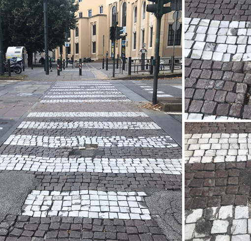Piazza Bernini il &quot;buco nero&quot; della mobilità dolce: l'attraversamento ciclopedonale è una groviera