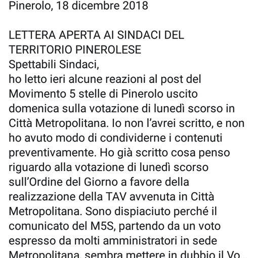 Salvai scrive al territorio: &quot;Non abbiamo bisogno di spaccature, ma di portare avanti piccoli progetti concreti&quot;
