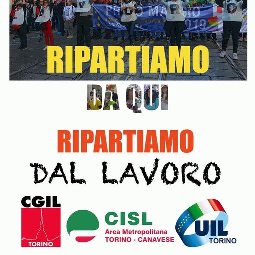 A Torino piazza virtuale per il 1° Maggio. Cgil, Cisl e Uil: &quot;Dedichiamolo alle vittime Coronavirus&quot;