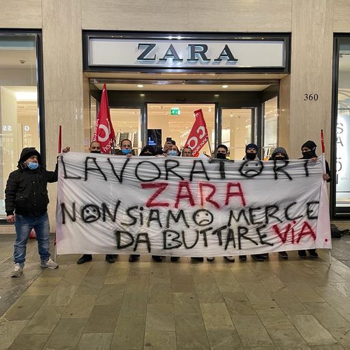 protesta lavoratori zara