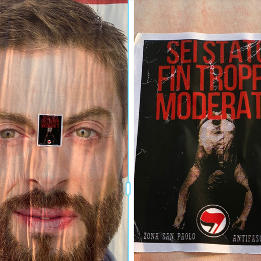 Mussolini a testa in giù e la scritta &quot;Sei stato fin troppo moderato&quot;. Vandalizzati i manifesti di Ravello (FdI)