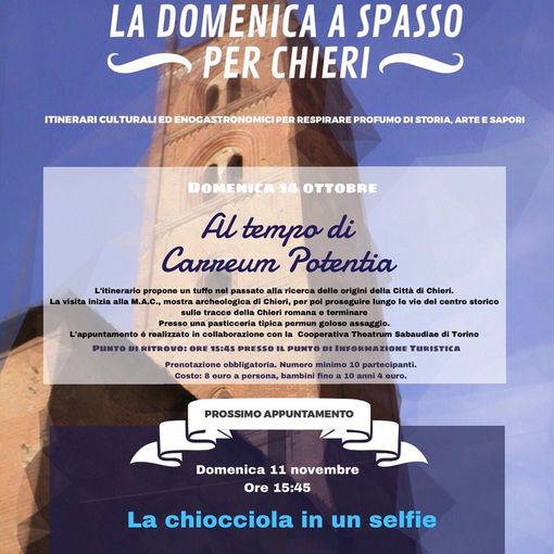 Chieri, tutto pronto per regalarsi una domenica &quot;a spasso&quot; il 14 ottobre