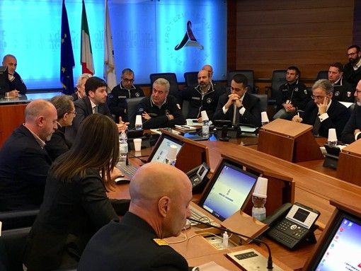Uno dei vertici per l'emergenza Coronavirus al Dipartimento di Protezione civile nazionale