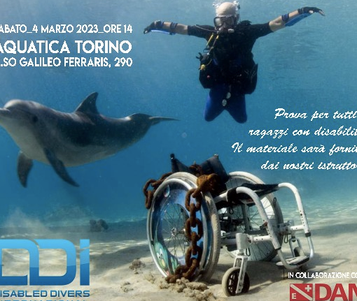 Torino, il mondo del subacqueo si apre alle disabilità grazie ad Aquamica