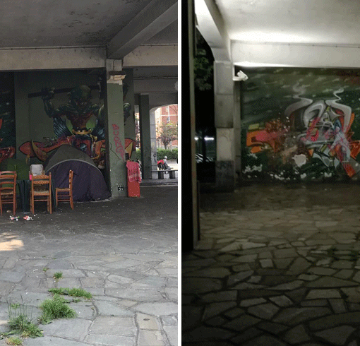 Tendopoli in piazza Montale, il quartiere dice basta: sgomberata l’area nella notte