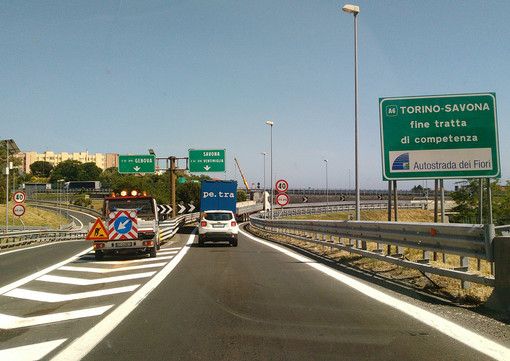Autostrada dei Fiori: tra il 30 settembre e il 1°ottobre chiusura notturna della A6