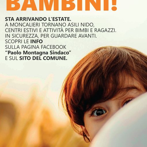 &quot;Torniamo, bambini!&quot;, Moncalieri chiama a raccolta enti e associazioni sportive per organizzare i centri estivi