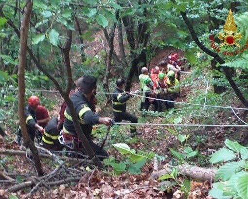 Giaveno, escursionista finisce in un canalone: soccorsa e portata in salvo dai Vigili del Fuoco