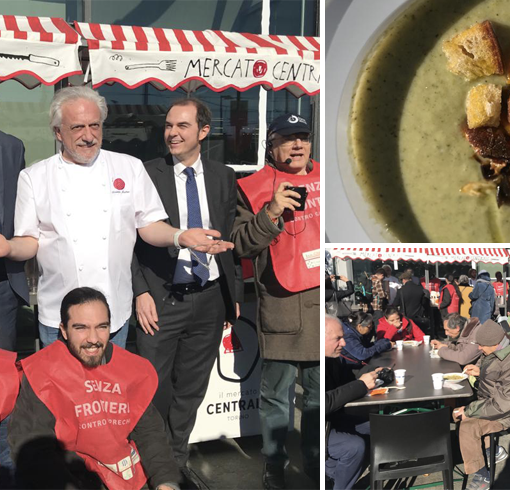 Progetto RePopp, lo chef Scabin offre la zuppa prodotta con gli avanzi alimentari del mercato [VIDEO]