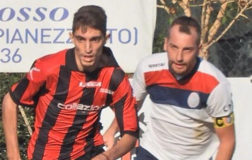 Borrello (Caselle) nella gara di andata col Pianezza