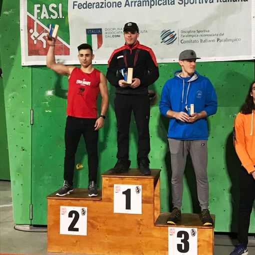 Il podio maschile di Campitello di Fassa
