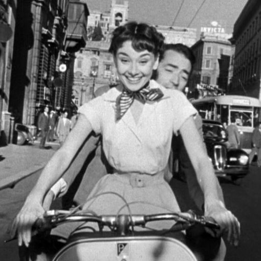 Famosca scena tratta dal film &quot;Vacanze Romane&quot;